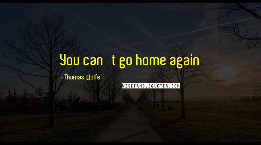 Thomas Wolfe Quotes: You can't go home again