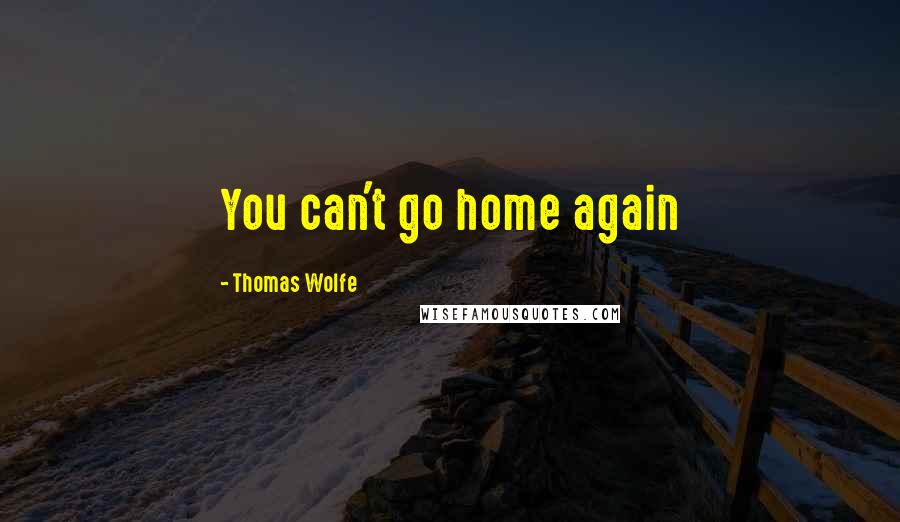 Thomas Wolfe Quotes: You can't go home again