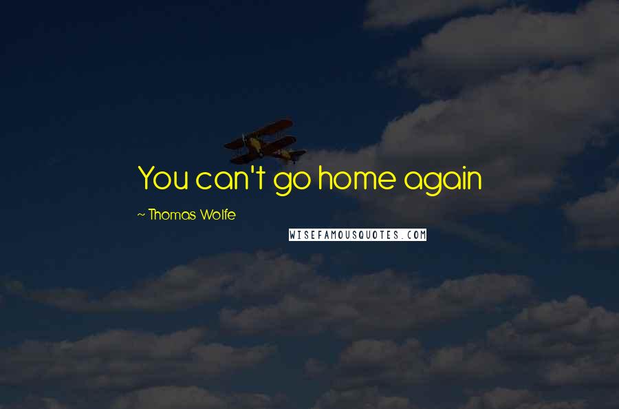 Thomas Wolfe Quotes: You can't go home again