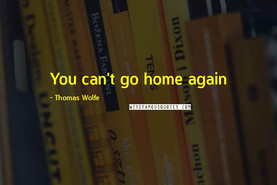 Thomas Wolfe Quotes: You can't go home again