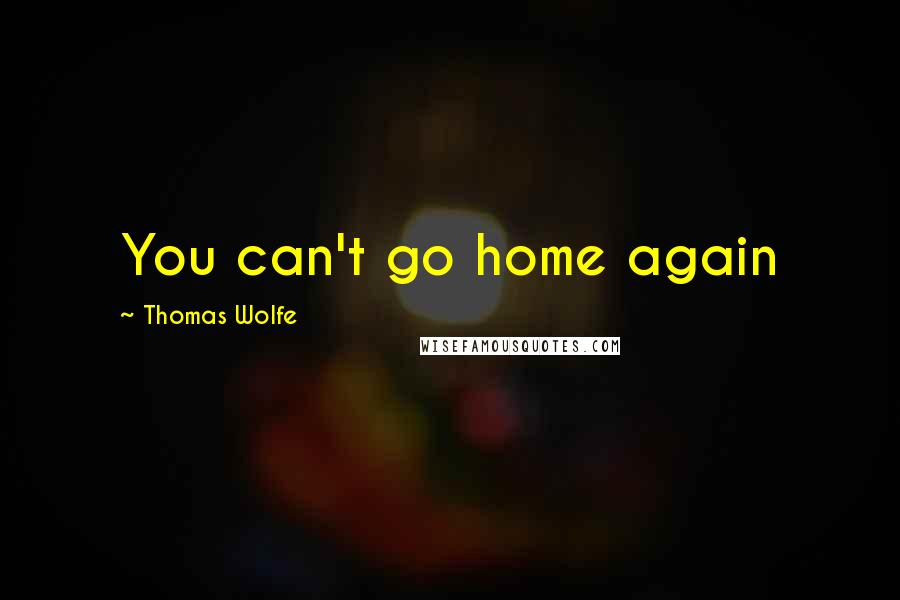 Thomas Wolfe Quotes: You can't go home again