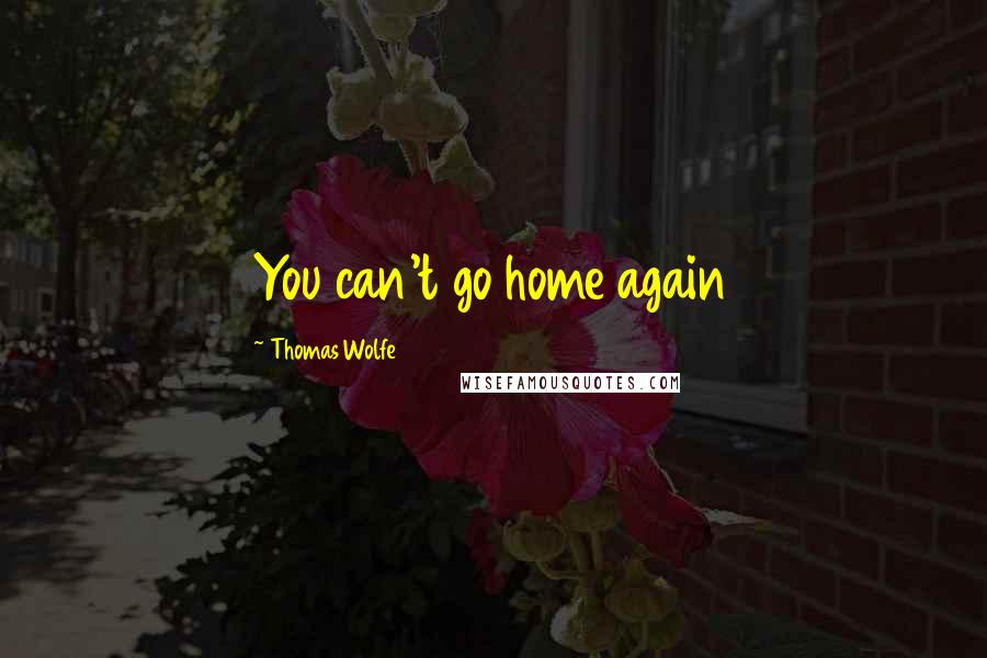 Thomas Wolfe Quotes: You can't go home again