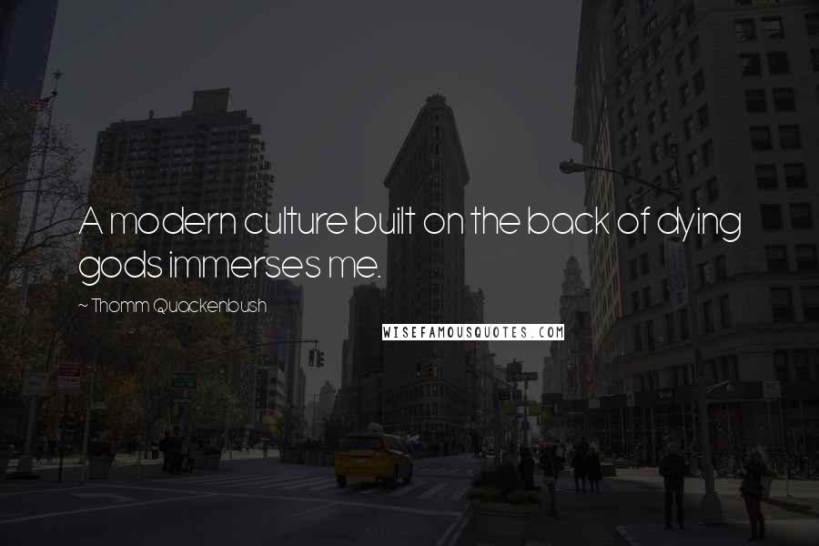 Thomm Quackenbush Quotes: A modern culture built on the back of dying gods immerses me.