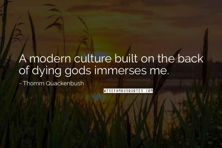 Thomm Quackenbush Quotes: A modern culture built on the back of dying gods immerses me.