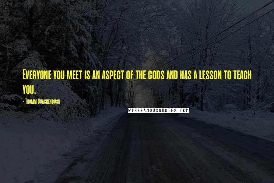 Thomm Quackenbush Quotes: Everyone you meet is an aspect of the gods and has a lesson to teach you.