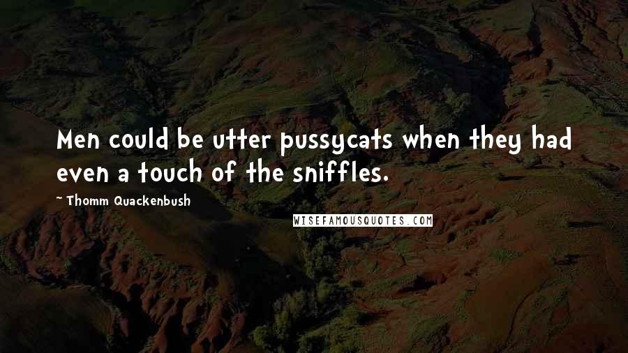 Thomm Quackenbush Quotes: Men could be utter pussycats when they had even a touch of the sniffles.