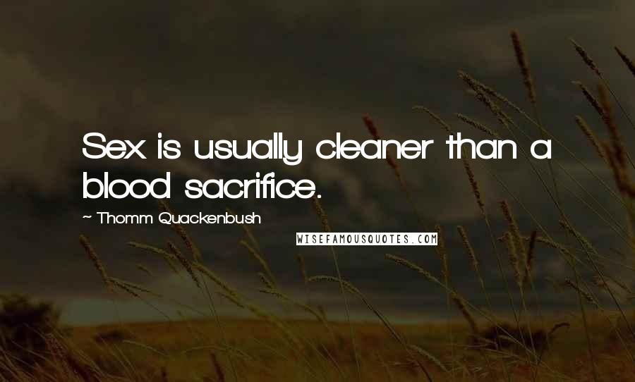 Thomm Quackenbush Quotes: Sex is usually cleaner than a blood sacrifice.