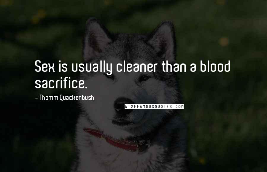 Thomm Quackenbush Quotes: Sex is usually cleaner than a blood sacrifice.