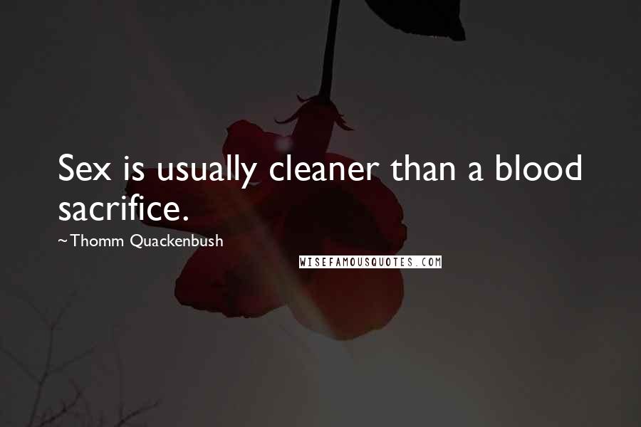 Thomm Quackenbush Quotes: Sex is usually cleaner than a blood sacrifice.