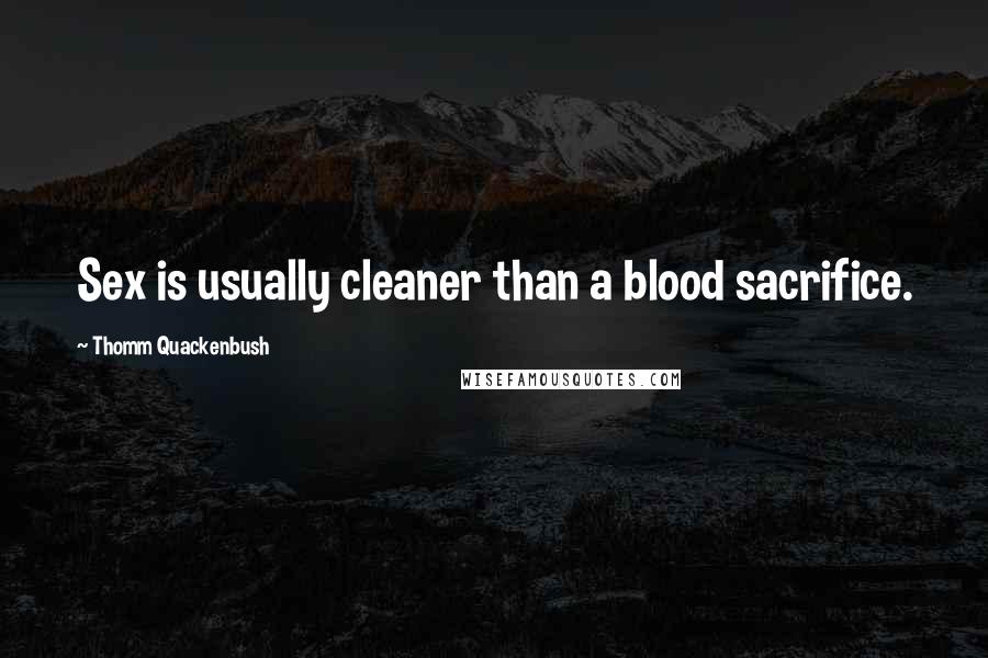 Thomm Quackenbush Quotes: Sex is usually cleaner than a blood sacrifice.