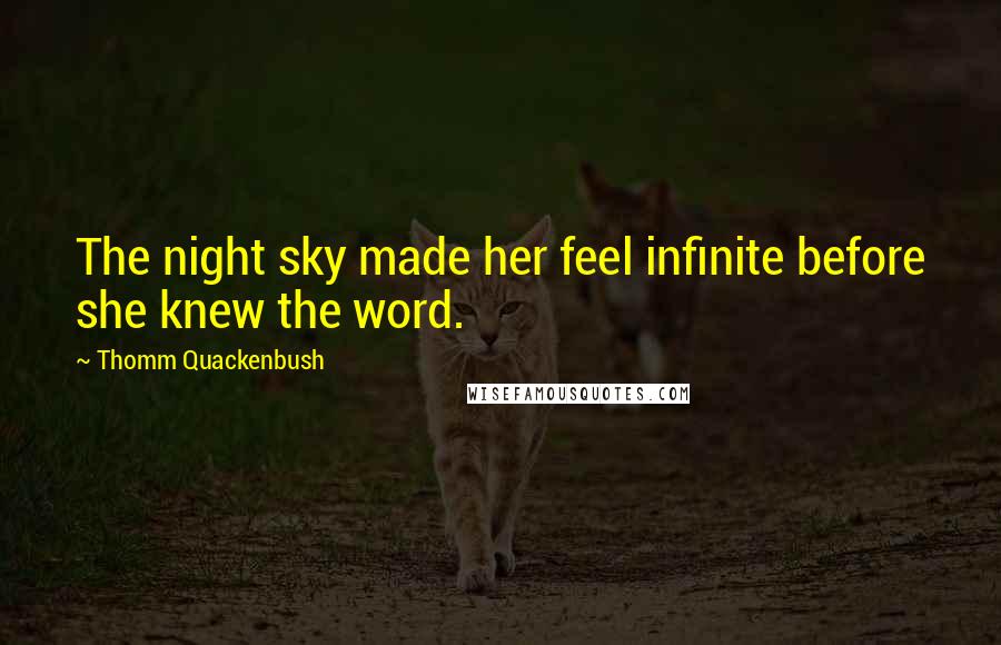 Thomm Quackenbush Quotes: The night sky made her feel infinite before she knew the word.