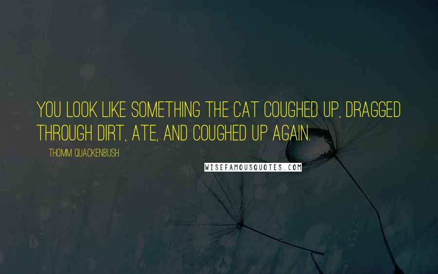 Thomm Quackenbush Quotes: You look like something the cat coughed up, dragged through dirt, ate, and coughed up again.