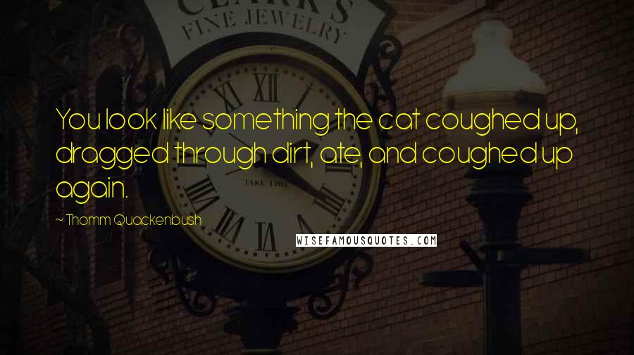 Thomm Quackenbush Quotes: You look like something the cat coughed up, dragged through dirt, ate, and coughed up again.