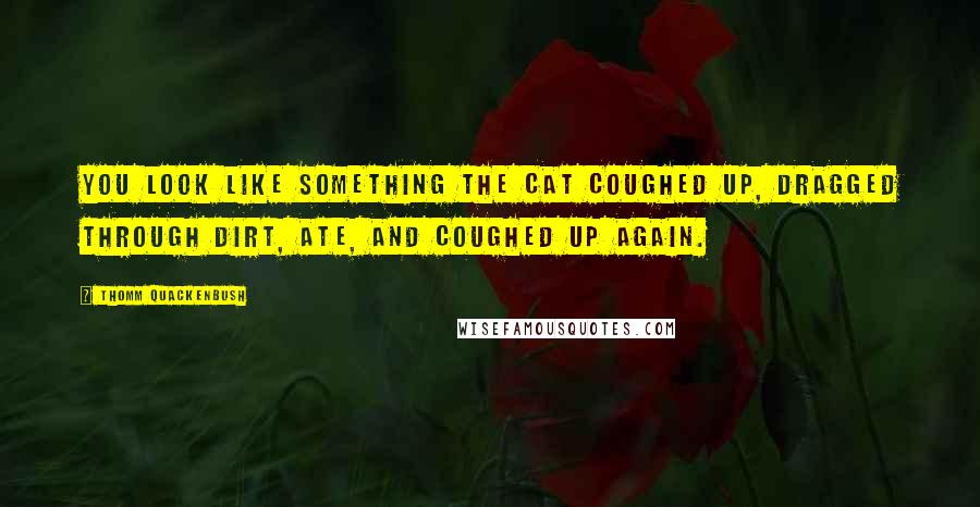 Thomm Quackenbush Quotes: You look like something the cat coughed up, dragged through dirt, ate, and coughed up again.