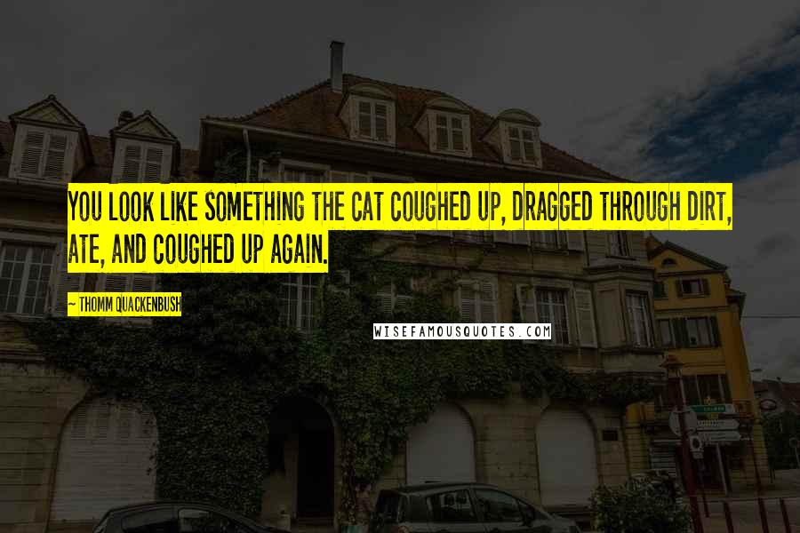 Thomm Quackenbush Quotes: You look like something the cat coughed up, dragged through dirt, ate, and coughed up again.