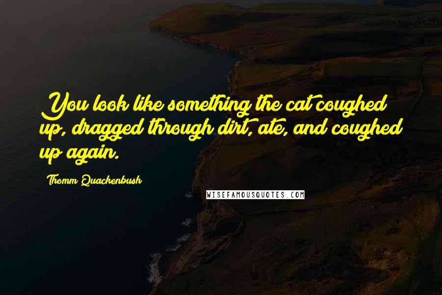 Thomm Quackenbush Quotes: You look like something the cat coughed up, dragged through dirt, ate, and coughed up again.