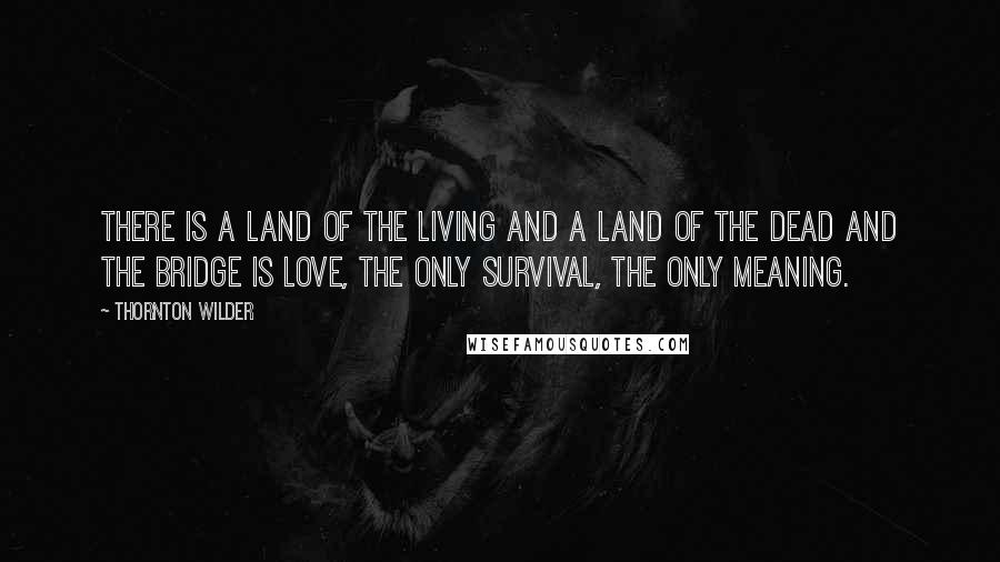 Thornton Wilder Quotes: There is a land of the living and a land of the dead and the bridge is love, the only survival, the only meaning.