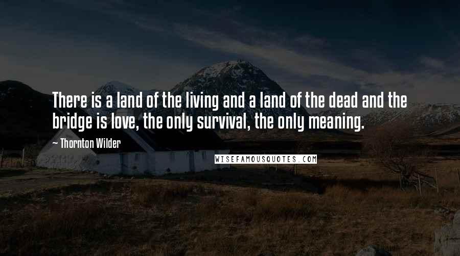 Thornton Wilder Quotes: There is a land of the living and a land of the dead and the bridge is love, the only survival, the only meaning.