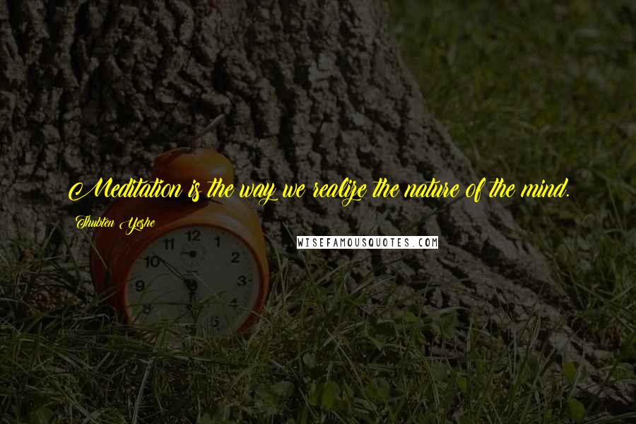 Thubten Yeshe Quotes: Meditation is the way we realize the nature of the mind.