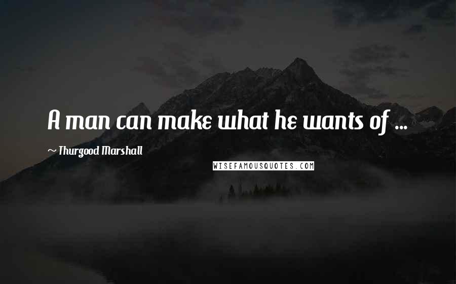 Thurgood Marshall Quotes: A man can make what he wants of ...