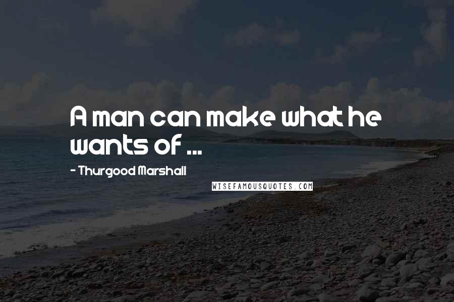 Thurgood Marshall Quotes: A man can make what he wants of ...