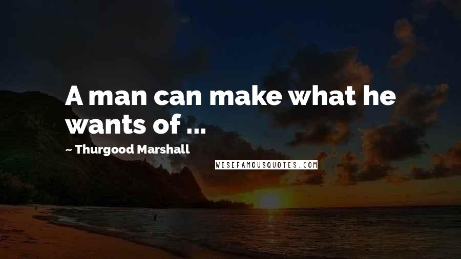 Thurgood Marshall Quotes: A man can make what he wants of ...