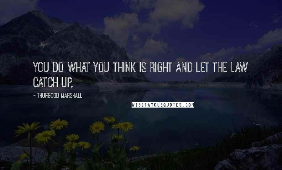 Thurgood Marshall Quotes: You do what you think is right and let the law catch up,