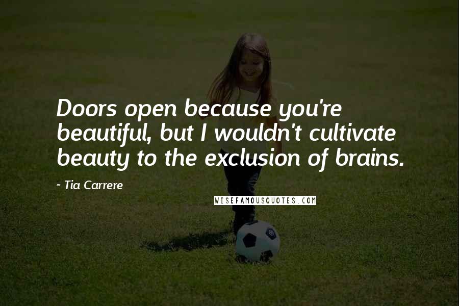 Tia Carrere Quotes: Doors open because you're beautiful, but I wouldn't cultivate beauty to the exclusion of brains.