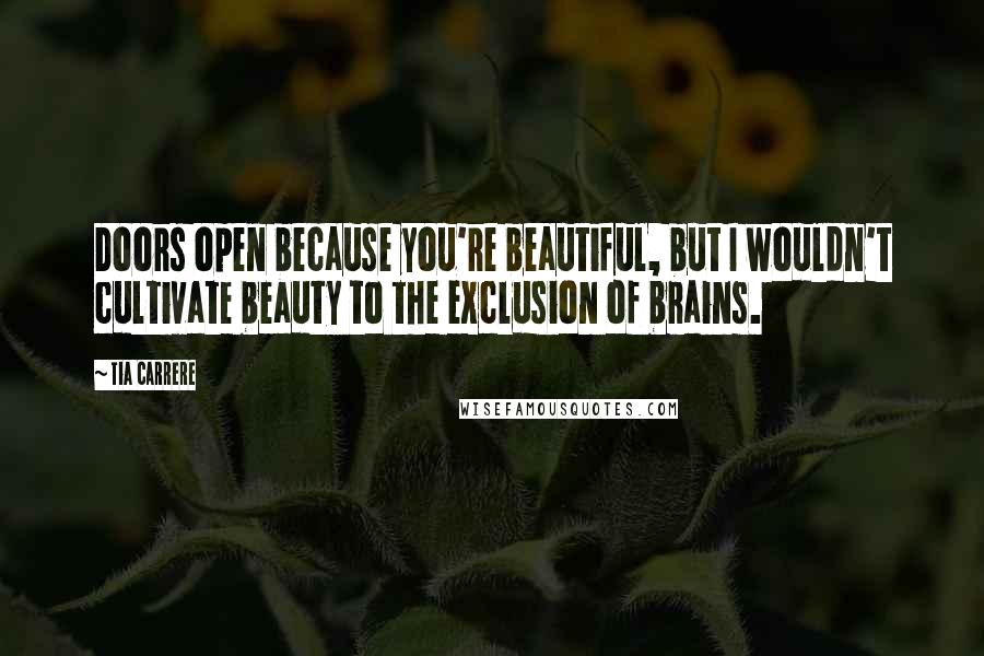 Tia Carrere Quotes: Doors open because you're beautiful, but I wouldn't cultivate beauty to the exclusion of brains.