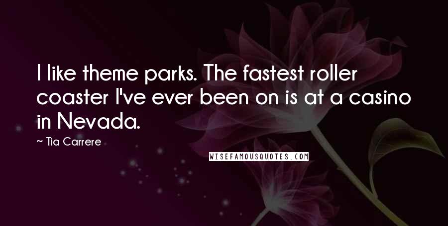 Tia Carrere Quotes: I like theme parks. The fastest roller coaster I've ever been on is at a casino in Nevada.