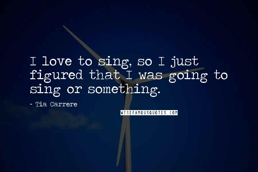 Tia Carrere Quotes: I love to sing, so I just figured that I was going to sing or something.