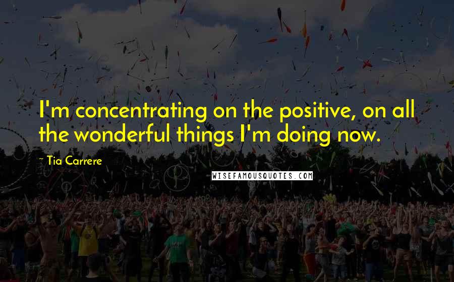 Tia Carrere Quotes: I'm concentrating on the positive, on all the wonderful things I'm doing now.