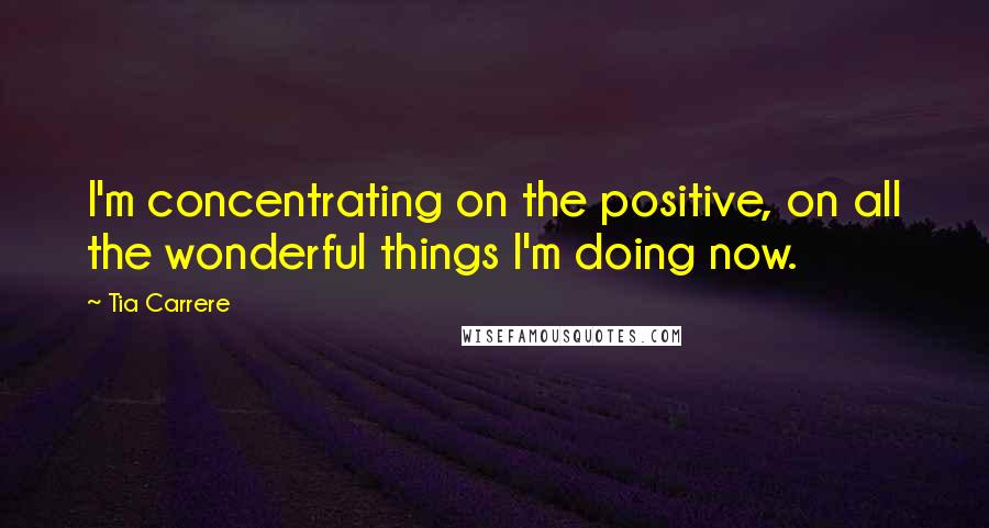 Tia Carrere Quotes: I'm concentrating on the positive, on all the wonderful things I'm doing now.