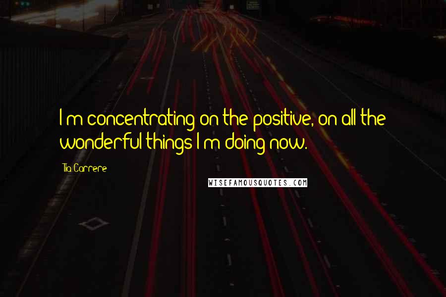 Tia Carrere Quotes: I'm concentrating on the positive, on all the wonderful things I'm doing now.