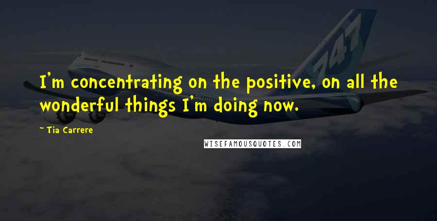 Tia Carrere Quotes: I'm concentrating on the positive, on all the wonderful things I'm doing now.