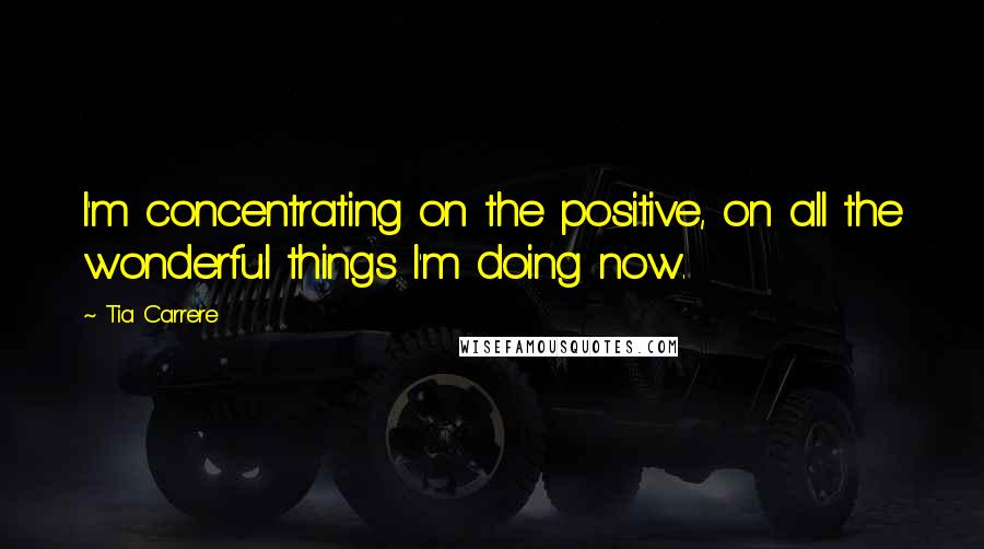 Tia Carrere Quotes: I'm concentrating on the positive, on all the wonderful things I'm doing now.