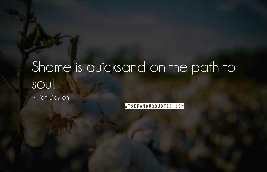 Tian Dayton Quotes: Shame is quicksand on the path to soul.