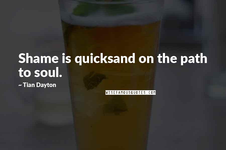 Tian Dayton Quotes: Shame is quicksand on the path to soul.