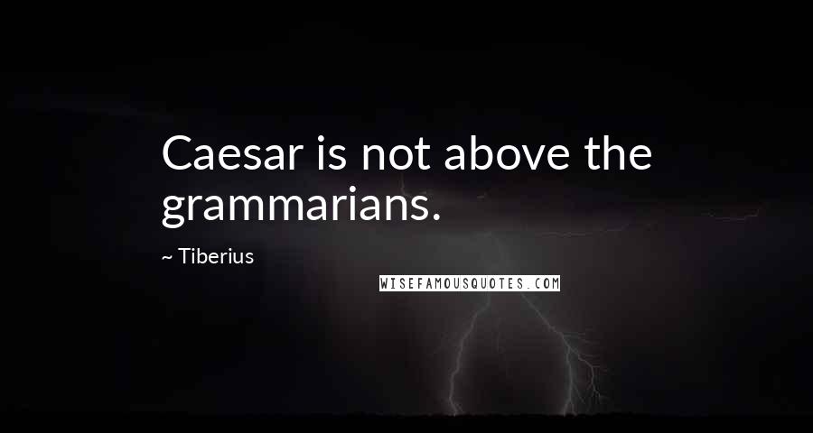 Tiberius Quotes: Caesar is not above the grammarians.