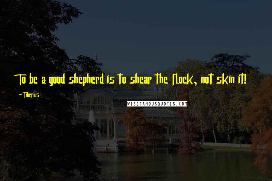 Tiberius Quotes: To be a good shepherd is to shear the flock, not skin it!