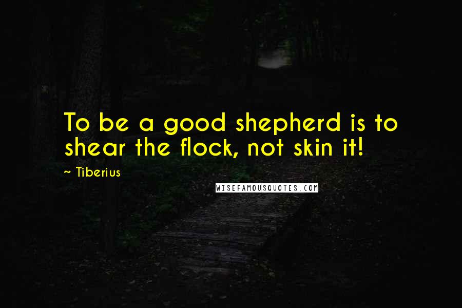 Tiberius Quotes: To be a good shepherd is to shear the flock, not skin it!