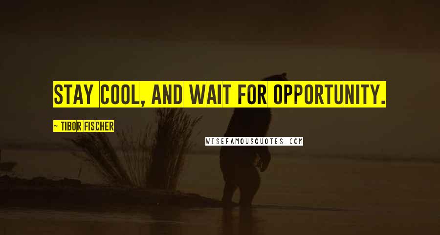 Tibor Fischer Quotes: Stay cool, and wait for opportunity.