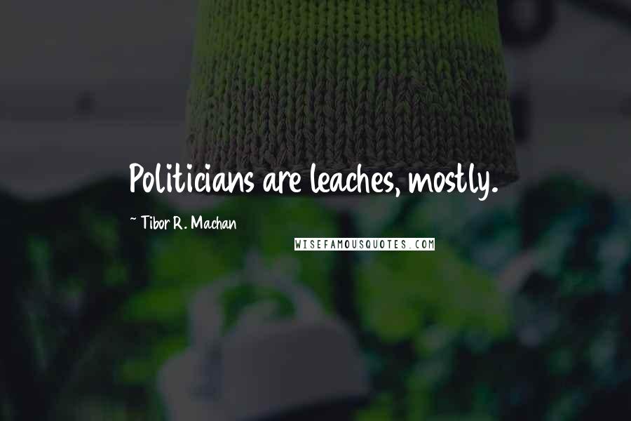 Tibor R. Machan Quotes: Politicians are leaches, mostly.