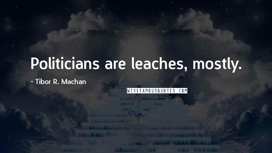 Tibor R. Machan Quotes: Politicians are leaches, mostly.