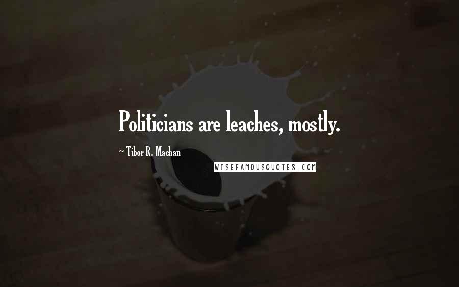 Tibor R. Machan Quotes: Politicians are leaches, mostly.