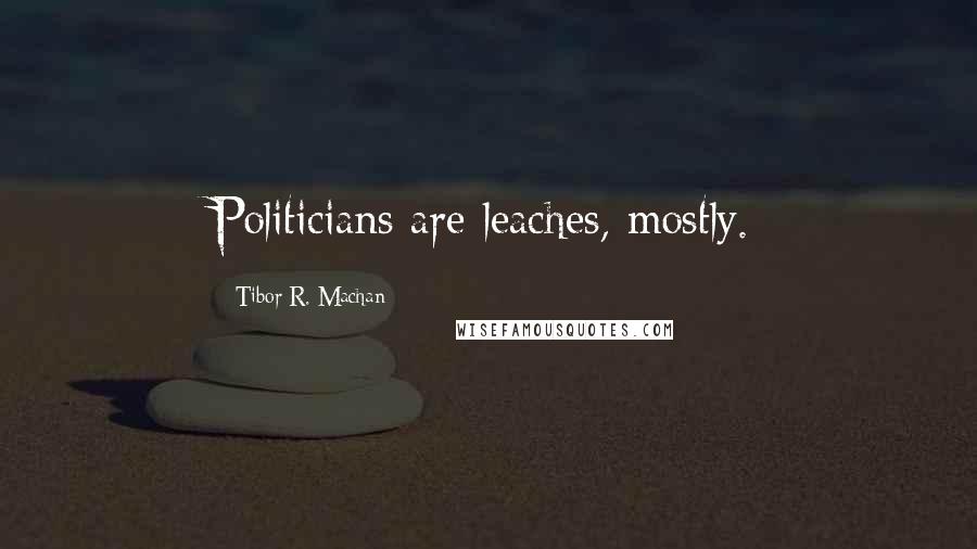 Tibor R. Machan Quotes: Politicians are leaches, mostly.