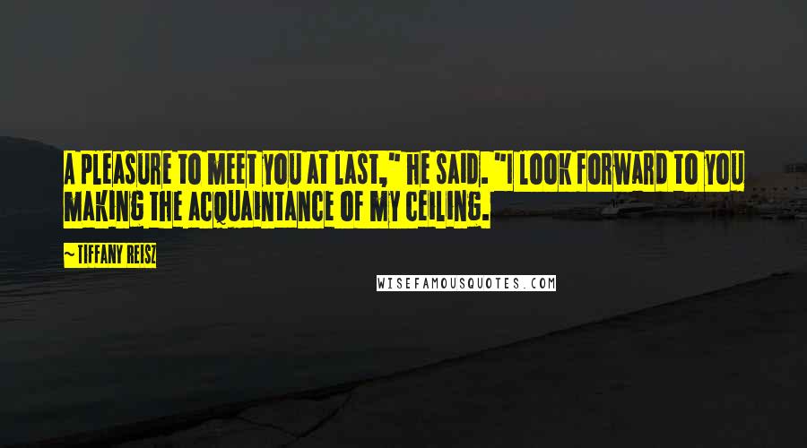 Tiffany Reisz Quotes: A pleasure to meet you at last," he said. "I look forward to you making the acquaintance of my ceiling.