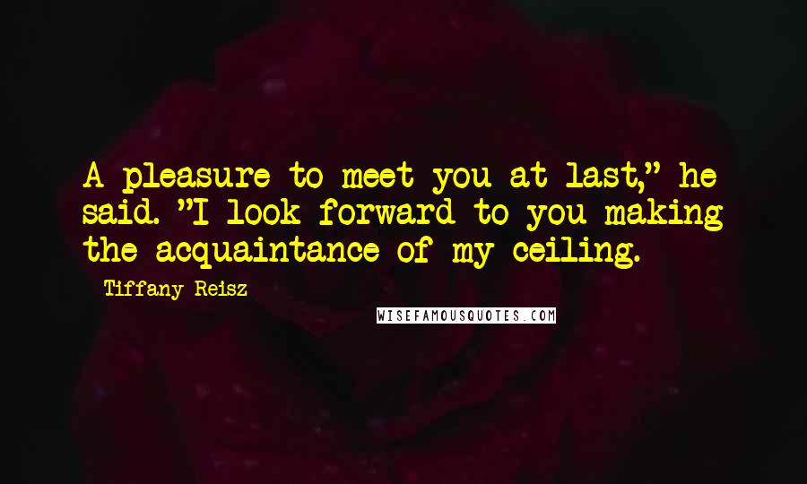 Tiffany Reisz Quotes: A pleasure to meet you at last," he said. "I look forward to you making the acquaintance of my ceiling.