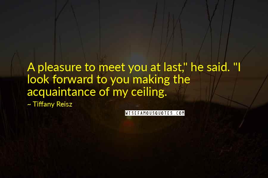 Tiffany Reisz Quotes: A pleasure to meet you at last," he said. "I look forward to you making the acquaintance of my ceiling.
