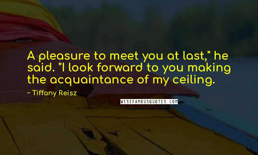 Tiffany Reisz Quotes: A pleasure to meet you at last," he said. "I look forward to you making the acquaintance of my ceiling.